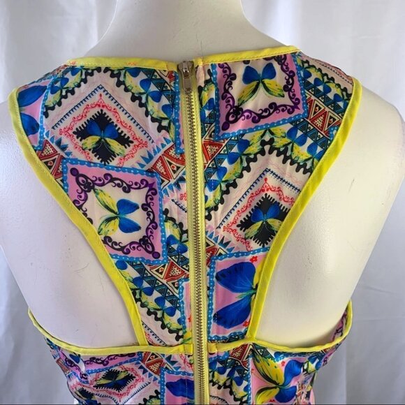 LULUMARI GEOMETRICAL BUTTERFLY TOP MULTICOLOUR TANK  TOP YELLOW BLUE CAMISOLE - Picture 8 of 15